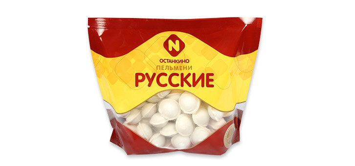 Пельмени Русские (дом.лепки) пакет 450 грамм Останкино